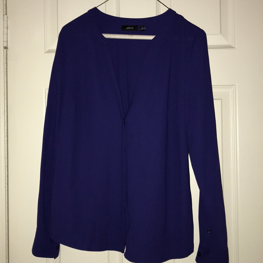 Blue long sleeve blouse